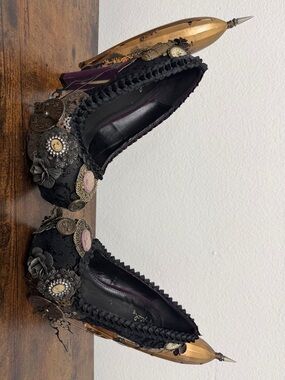 Women’s Black Steampunk Embellished Heels